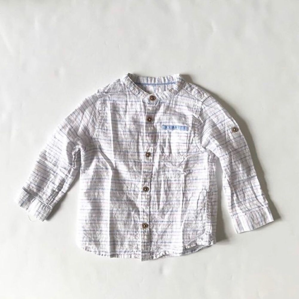 Zara purple/blue/white button down VGUC 9-12 month